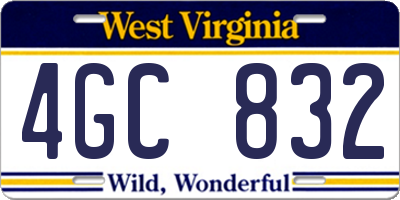 WV license plate 4GC832
