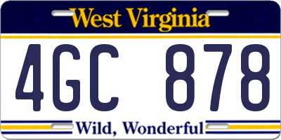 WV license plate 4GC878