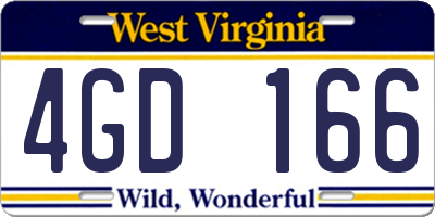 WV license plate 4GD166