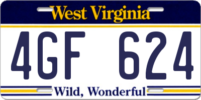 WV license plate 4GF624