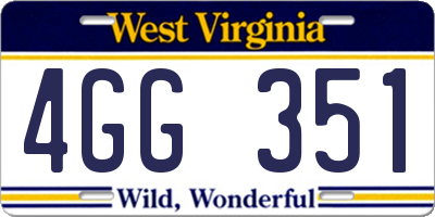 WV license plate 4GG351