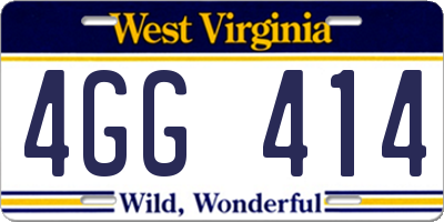 WV license plate 4GG414