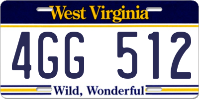 WV license plate 4GG512