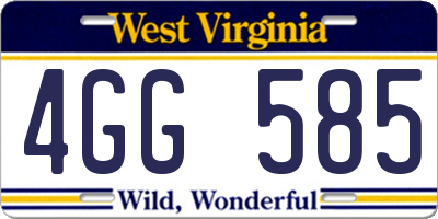 WV license plate 4GG585