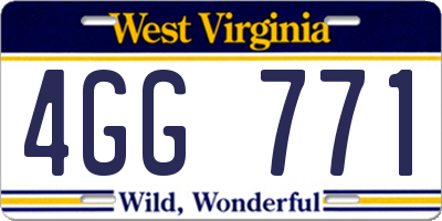 WV license plate 4GG771