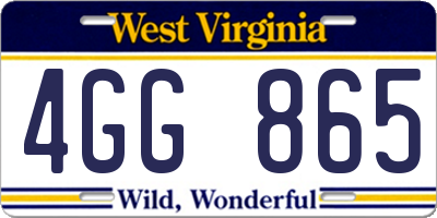 WV license plate 4GG865