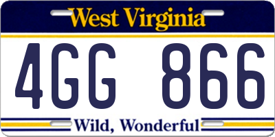 WV license plate 4GG866