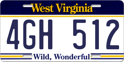 WV license plate 4GH512