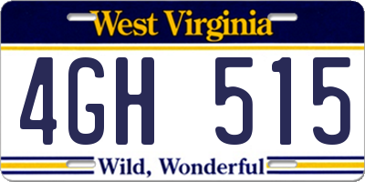 WV license plate 4GH515