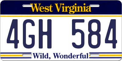 WV license plate 4GH584