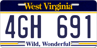 WV license plate 4GH691