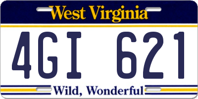WV license plate 4GI621