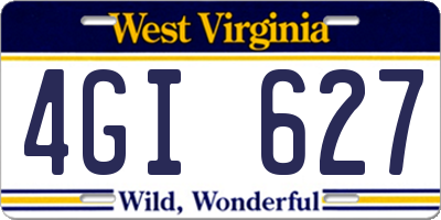 WV license plate 4GI627