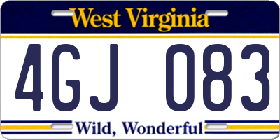 WV license plate 4GJ083