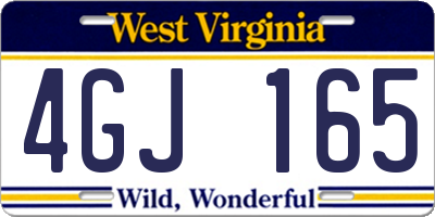 WV license plate 4GJ165