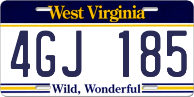 WV license plate 4GJ185