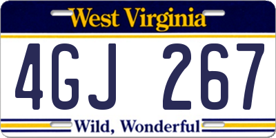 WV license plate 4GJ267