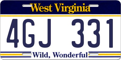 WV license plate 4GJ331