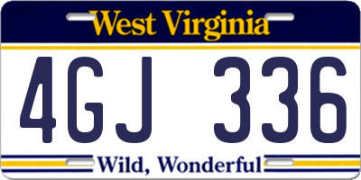 WV license plate 4GJ336