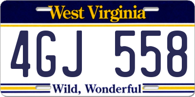 WV license plate 4GJ558