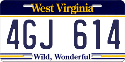 WV license plate 4GJ614