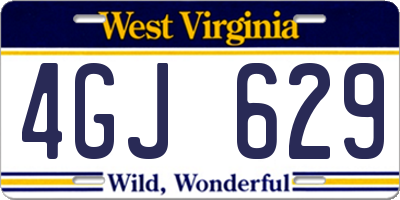 WV license plate 4GJ629