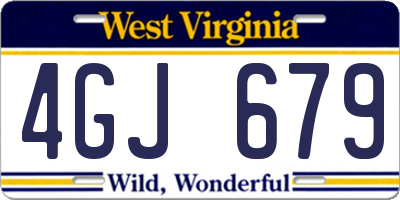 WV license plate 4GJ679