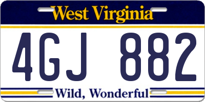 WV license plate 4GJ882