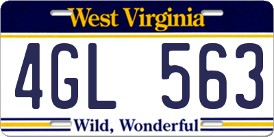 WV license plate 4GL563