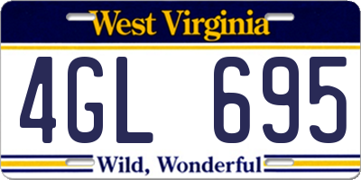 WV license plate 4GL695
