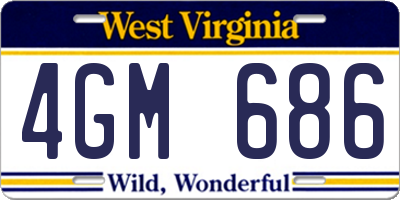 WV license plate 4GM686