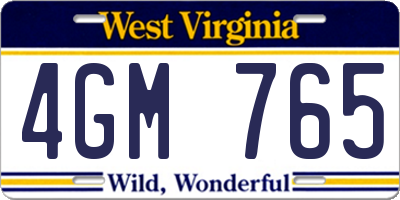 WV license plate 4GM765
