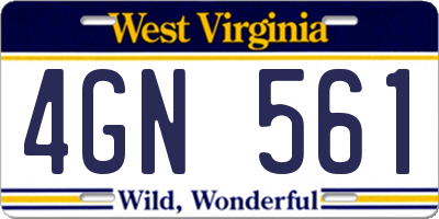 WV license plate 4GN561