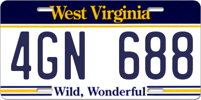 WV license plate 4GN688