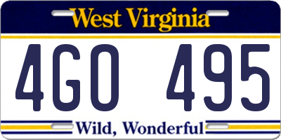 WV license plate 4GO495