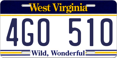 WV license plate 4GO510