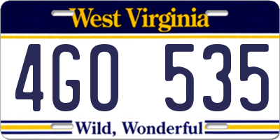 WV license plate 4GO535
