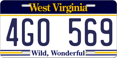 WV license plate 4GO569