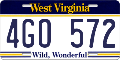 WV license plate 4GO572
