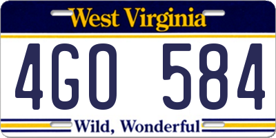 WV license plate 4GO584