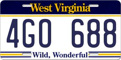 WV license plate 4GO688