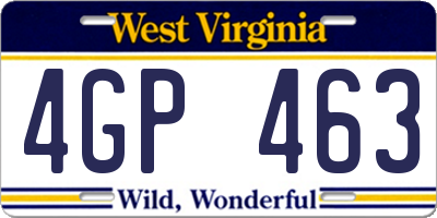 WV license plate 4GP463