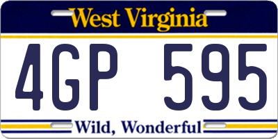 WV license plate 4GP595