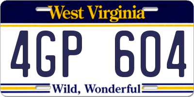 WV license plate 4GP604