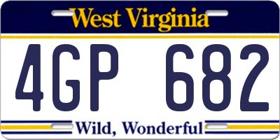 WV license plate 4GP682