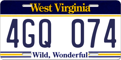 WV license plate 4GQ074