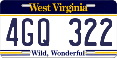 WV license plate 4GQ322