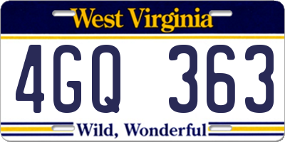 WV license plate 4GQ363