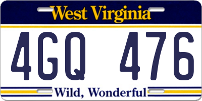 WV license plate 4GQ476