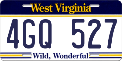 WV license plate 4GQ527